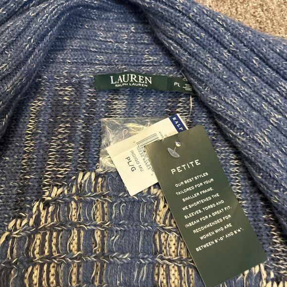 Polo Ralph Lauren Aztec Wool Linen blend Fringe Shrug Cardigan Sweater PL- NWT - Picture 2 of 9